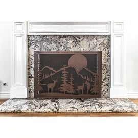 The Outdoor Plus 40" X 30" Powder Coated Steel Fireplace Screen