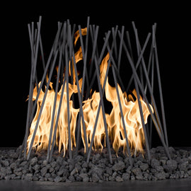 The Outdoor Plus 24-30" Milled Steel Fire Twigs Fire Pit Ornament