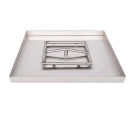 The Outdoor Plus 36-48" Square Lipless Drop-in Pan With Square Stainless Steel Burner