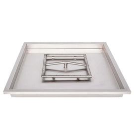 The Outdoor Plus 16.5-24" Square Raised Lip Drop-in Pan With Stainless Steel Square Burner