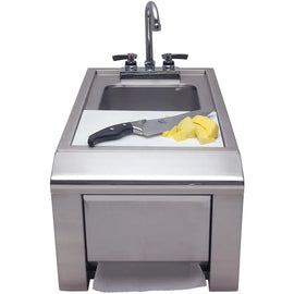 Alfresco 14-Inch Outdoor Rated Prep And Wash Sink w/ Towel Dispenser