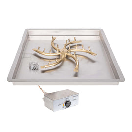 The Outdoor Plus 30" Square Drop-in Pan With Brass Triple 'S' Bullet Burner