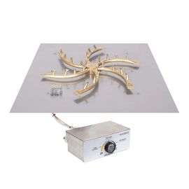 The Outdoor Plus 18-24" Square Flat Pan Brass Triple 'S' Bullet Burner