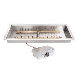 The Outdoor Plus 24-48" Rectangular Drop-in Pan With Brass 'H' Bullet Burner