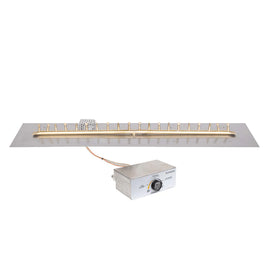The Outdoor Plus 24-36" Rectangular Flat Pan With Brass Linear Bullet Burner