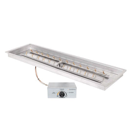 The Outdoor Plus 24-48" Rectangular Drop-in Pan With Stainless Steel 'H' Bullet Burner