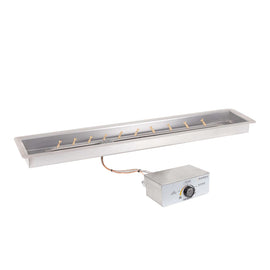 The The Outdoor Plus 24-72" Rectangular Drop-in Pan With Stainless Steel Linear Bullet Burner