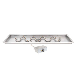 The Outdoor Plus 60-96" Rectangular Drop-in Pan With Stainless Steel Switchback Bullet Burner