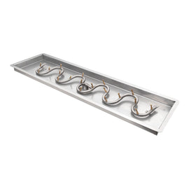 The Outdoor Plus 60-96" Rectangular Drop-in Pan With Stainless Steel Switchback Bullet Burner