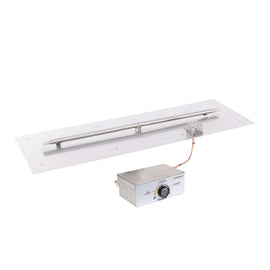The Outdoor Plus 84-96" Rectangular Flat Pan With Stainless Steel Linear Burner
