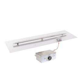 The Outdoor Plus 84-96" Rectangular Flat Pan With Stainless Steel Linear Burner
