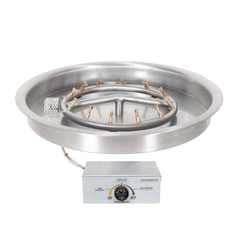 The Outdoor Plus 31-43" Round Drop-in Pan With Stainless Steel Round Bullet Burner