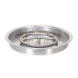 The Outdoor Plus 13-25" Round Drop-in Pan With Stainless Steel Round Bullet Burner