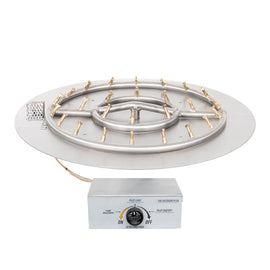 The Outdoor Plus 30" Round Flat Pan With Stainless Steel Round Bullet Burner