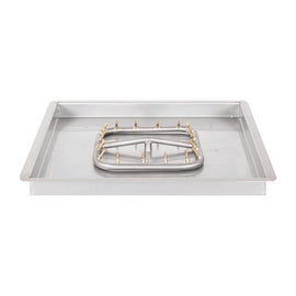 The Outdoor Plus 30" Square Drop-in Pan With Stainless Steel Square Bullet Burner