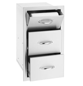 Summerset 17" Vertical 2-Drawer & Paper Towel Holder Combo