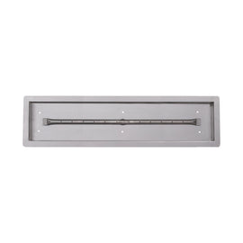 The Outdoor Plus 72-84" Rectangular Stainless Steel Drop-In Pan and Linear Burner