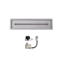 The Outdoor Plus 72-84" Rectangular Stainless Steel Drop-In Pan and Linear Burner